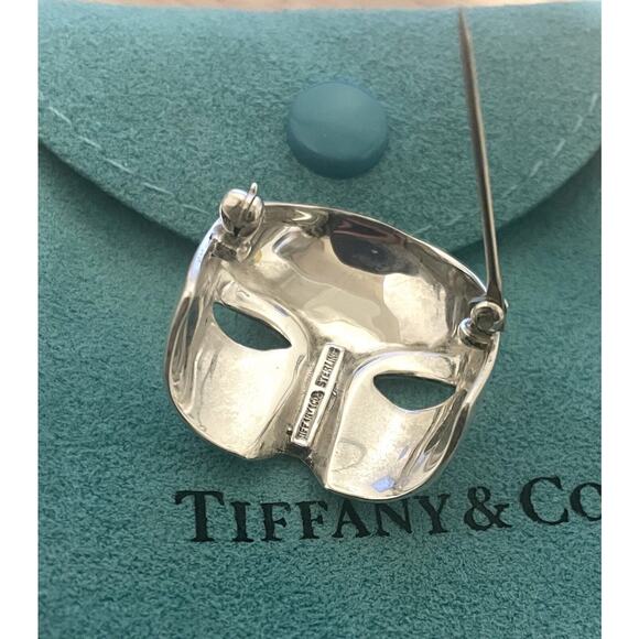 Rare Tiffany & Co. Sterling Silver Mask Brooch- The Phantom of the Opera - Picture 7 of 14